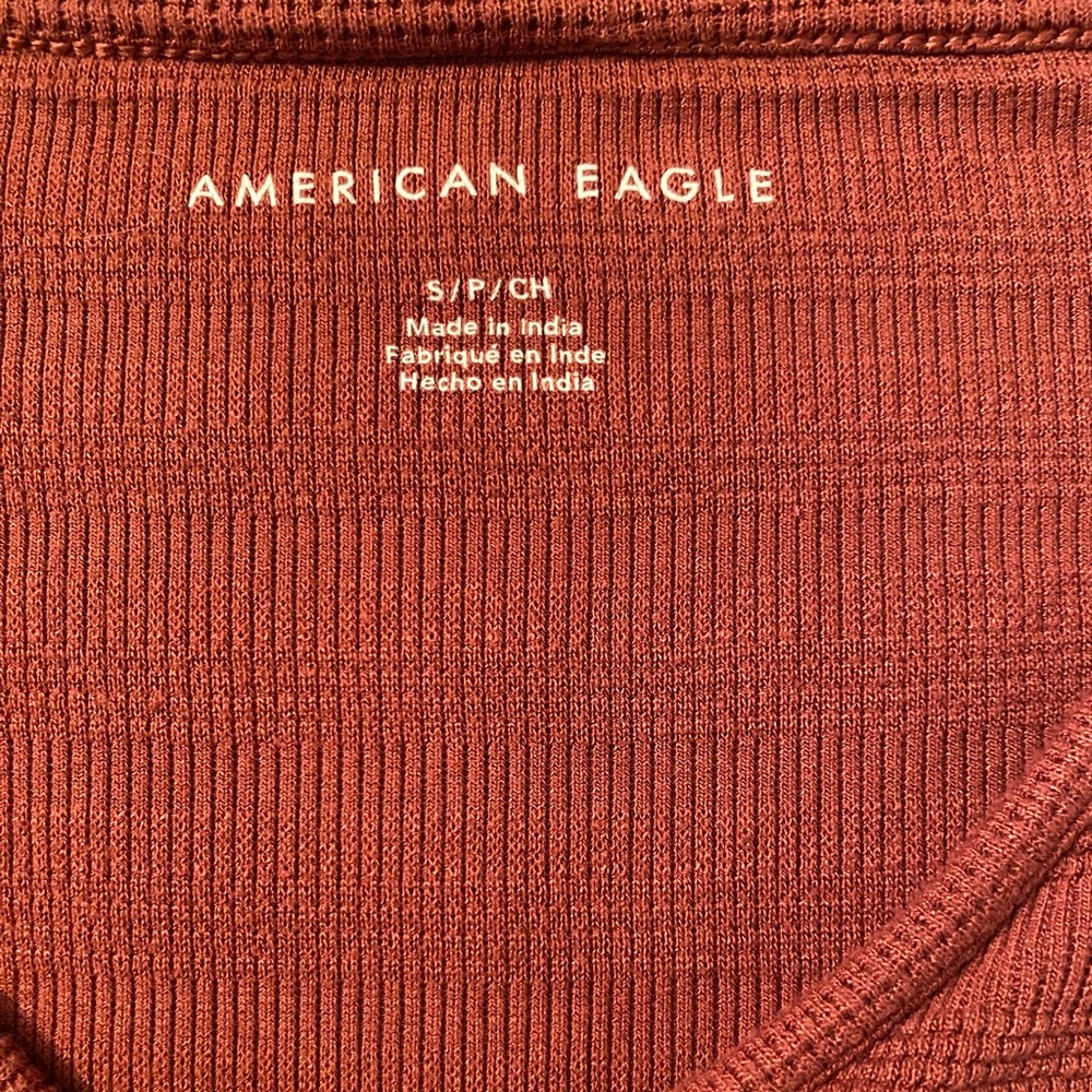American Eagle Rust Ribbed Cropped Top - Picture 3 of 3